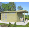 Chalet Oregon 13,51m² en bois traité+extension 150cm Gardenas