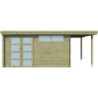 Chalet Oregon 13,51m² en bois traité+extension 150cm Gardenas