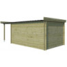 Chalet Oregon 13,51m² en bois traité+extension 150cm Gardenas
