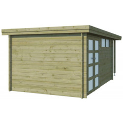 Chalet Oregon 13,51m² en bois traité+extension 150cm Gardenas