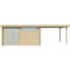 Chalet Oregon 13,51m² en bois massif 28mm+extension 300cm Gardenas