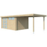 Chalet Oregon 13,51m² en bois massif 28mm+extension 300cm Gardenas