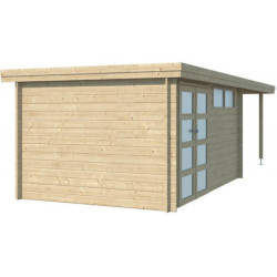 Chalet Oregon 13,51m² en bois massif 28mm+extension 300cm Gardenas