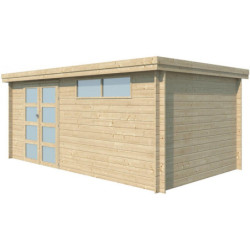 Chalet Oregon 16,4m² en bois massif + porte et fenêtre - Gardenas