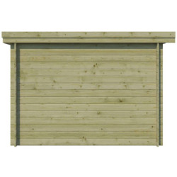 Chalet Oregon 16,40m² en bois traité + porte et fenêtre Gardenas