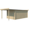 Chalet Oregon 16,4m² en bois massif 28mm+extension 150cm Gardenas
