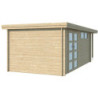 Chalet Oregon 16,4m² en bois massif 28mm+extension 150cm Gardenas