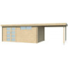 Chalet Oregon 16,4m² en bois massif 28mm+extension 300cm Gardenas