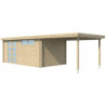 Chalet Oregon 16,4m² en bois massif 28mm+extension 300cm Gardenas