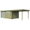 Chalet Oregon 16,4m² en bois traité 28mm+extension 300cm Gardenas