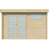Abri Moderne 11,84m² en bois massif 44mm+porte+2 fenêtres Gardenas