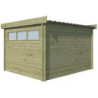 Abri Moderne 11,84m² en bois traité 44mm+porte+2 fenêtres Gardenas