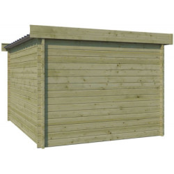 Abri Moderne 11,84m² en bois traité 44mm+porte+2 fenêtres Gardenas