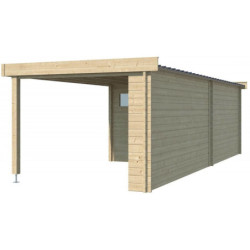 Chalet Moderne 11,8m² en bois massif 44mm+extension 400cm Gardenas