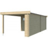 Chalet Moderne 11,8m² en bois massif 44mm+extension 400cm Gardenas