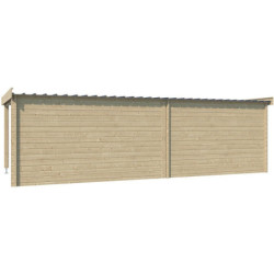 Chalet Moderne 11,8m² en bois massif 44mm+extension 400cm Gardenas