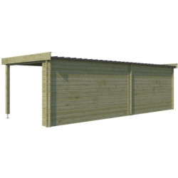 Chalet Moderne 11,8m² en bois traité 44mm+extension400cm Gardenas