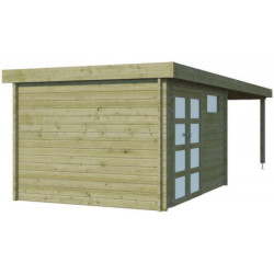 Chalet Moderne 11,8m² en bois traité 44mm+extension400cm Gardenas