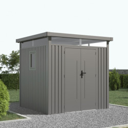 Abri 5,29m² en acier galvanisé 0,4mm Kosto avec fixations dalle - X-Métal