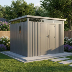 Abri 8,64m² en acier galvanisé 0,4mm Kosto avec fixations dalle - X-Métal