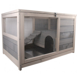 Clapier en sapin - rampe d'accès - L80xH50cm - Vinland - Lifland