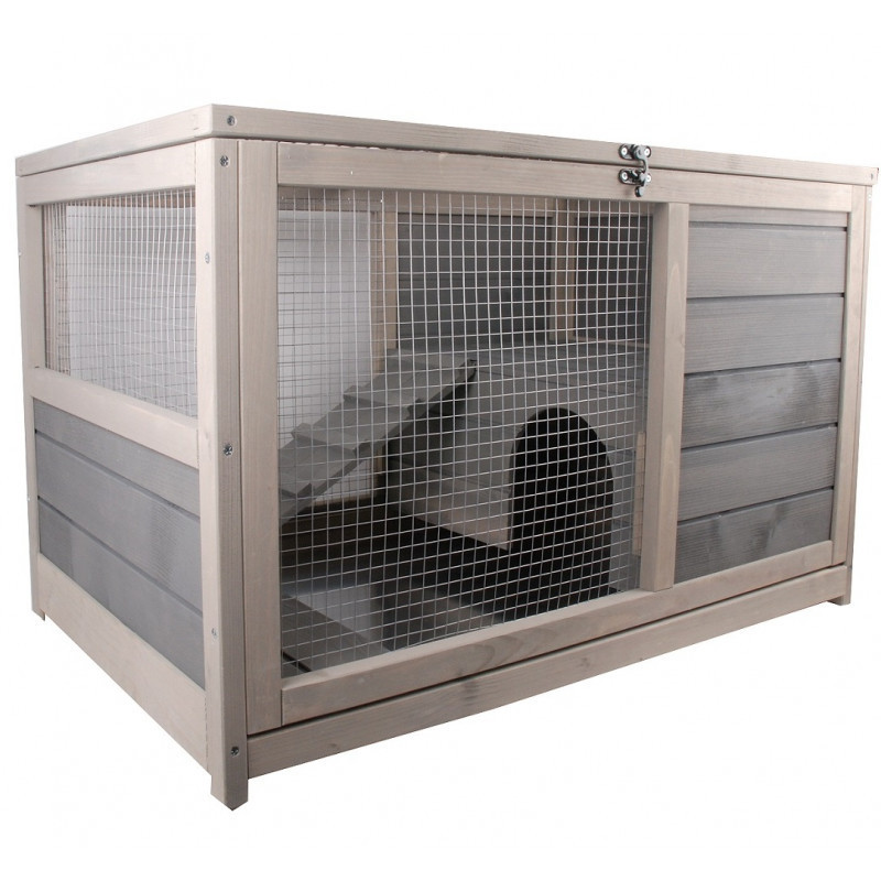 Clapier en sapin - rampe d'accès - L80xH50cm - Vinland - Lifland