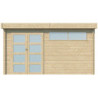 Abri Moderne 13,8m² en bois massif 44mm+porte+2 fenêtres Gardenas