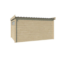 Abri Moderne 13,8m² en bois massif 44mm+porte+2 fenêtres Gardenas
