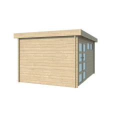 Abri Moderne 13,8m² en bois massif 44mm+porte+2 fenêtres Gardenas