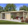 Chalet Moderne 13,8m² en bois massif 44mm+extension 400cm Gardenas