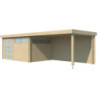Chalet Moderne 13,8m² en bois massif 44mm+extension 400cm Gardenas