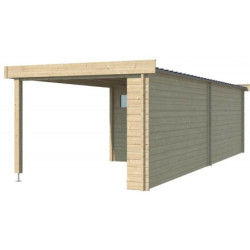 Chalet Moderne 13,8m² en bois massif 44mm+extension 400cm Gardenas