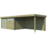 Chalet Moderne 13,8m² en bois traité 44mm+extension400cm Gardenas