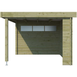 Chalet Moderne 13,8m² en bois traité 44mm+extension400cm Gardenas