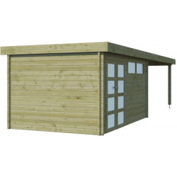 Chalet Moderne 13,8m² en bois traité 44mm+extension400cm Gardenas