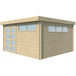 Abri Modernе 17,39m² en bois massif 44mm+porte+2 fenêtres Gardenas