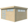 Abri Modernе 17,39m² en bois massif 44mm+porte+2 fenêtres Gardenas