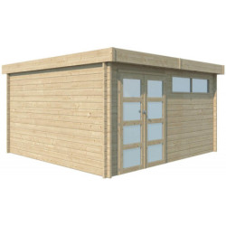 Abri Modernе 17,39m² en bois massif 44mm+porte+2 fenêtres Gardenas