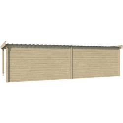Chalet Moderne 17,39m² en bois massif 44mm+extension 400cm Gardenas