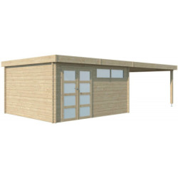 Chalet Moderne 17,39m² en bois massif 44mm+extension 400cm Gardenas