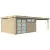 Chalet Moderne 17,39m² en bois massif 44mm+extension 400cm Gardenas
