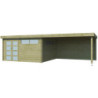 Chalet Moderne 17,39m² en bois traité 44mm+extension400cm Gardenas