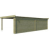 Chalet Moderne 17,39m² en bois traité 44mm+extension400cm Gardenas