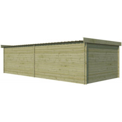 Chalet Moderne 17,39m² en bois traité 44mm+extension400cm Gardenas