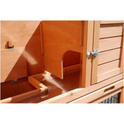 Clapier en sapin - rampe d'accès - L92xH80cm - First Double - Lifland