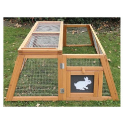 Clapier en sapin - espace fermé sans sol - L120cm - Trapèze - Lifland