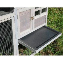 Clapier en sapin - espace grillagé et maison - H93cm - Lodge - Lifland