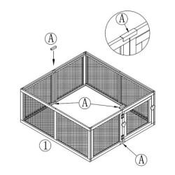 Enclos en sapin - espace fermé sans sol - L116cm - Run out - Lifland