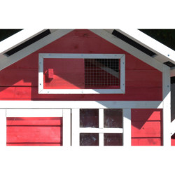 Poulailler en bois - toit en PVC - enclos grillagé - House - Lifland