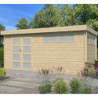 Abri Moderne 13,74m² en bois massif 44mm+porte+2 fenêtres Gardenas